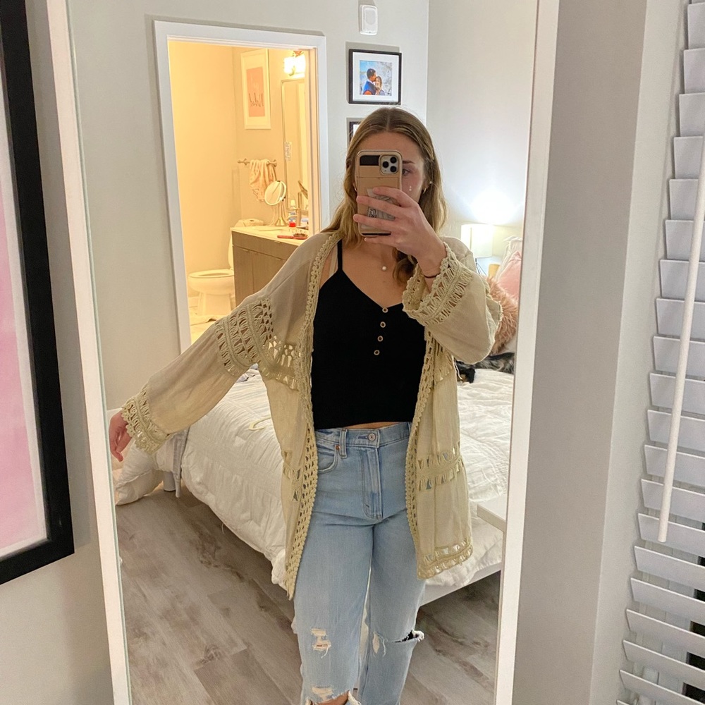 Anthropologie  Evelyn K Cardigan Cream